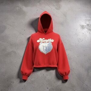 New Era Memphis Grizzlies NBA Red Cropped Pullover Hoodie Women's Small NWT